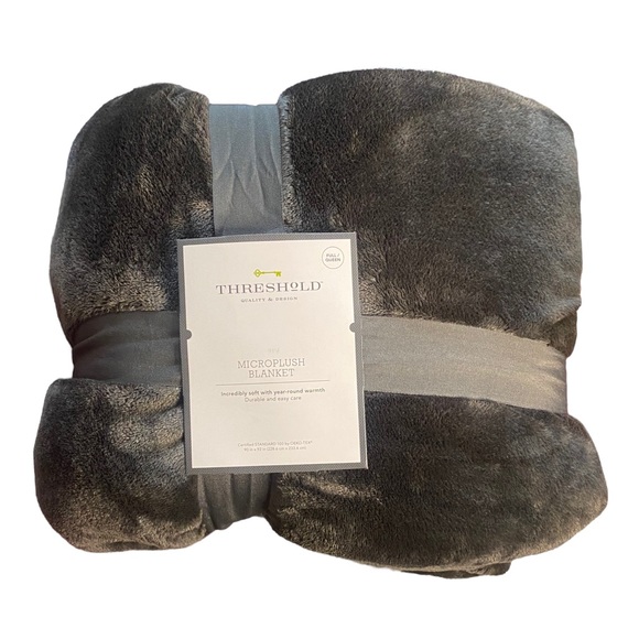 Microplush Bed Blanket Full/Queen Gray- Threshold™ - Picture 5 of 5